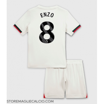 Chelsea Enzo Fernandez #8 Maglia Gara Trasferta Repliche 2025-26 Bambino